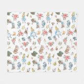 アリスインワンダーランドお洒落子供部屋毛布 フリースブランケット (正面(横))