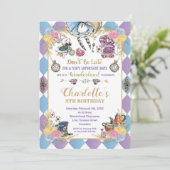 アリスインワンダーランドお洒落誕生日ティーパーティー 招待状 (スタンド正面)