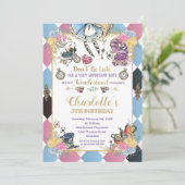 アリスインワンダーランドお洒落誕生日ティーパーティー 招待状 (スタンド正面)