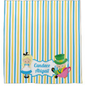 アリスインワンダーランドかわいいカスタム小さな女の子 シャワーカーテン (正面)