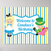 アリスインワンダーランドかわいい歓迎子供の誕生日 ポスター (正面)