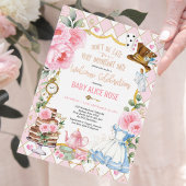 アリスインワンダーランドウェルカムベビーお祝いパーティー 箔招待状
