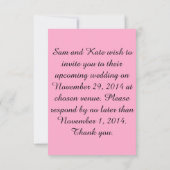 アリスインワンダーランドウサギ結婚式招待状 招待状 (裏面)