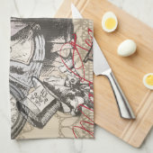 アリスインワンダーランドカーテンクラシックアート キッチンタオル (四つ折り)