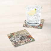 アリスインワンダーランドカーテンクラシックアート スクエアペーパーコースター (インサイチュ)