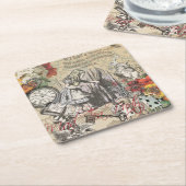 アリスインワンダーランドカーテンクラシックアート スクエアペーパーコースター (アングル)