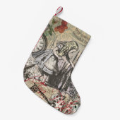 アリスインワンダーランドカーテンクラシックアート スモールクリスマスストッキング (正面 (吊り時))
