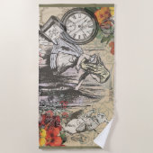 アリスインワンダーランドカーテンクラシックアート ビーチタオル (正面)