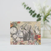 アリスインワンダーランドカーテンクラシックアート ポストカード (スタンド正面)