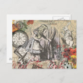 アリスインワンダーランドカーテンクラシックアート ポストカード (正面/裏面)