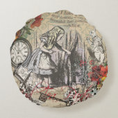 アリスインワンダーランドカーテンクラシックアート ラウンドクッション (裏面)