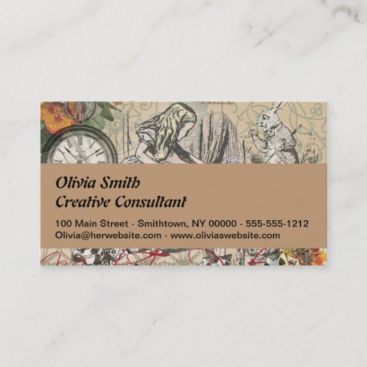 アリスインワンダーランドカーテンクラシックアート 名刺 (正面)