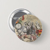 アリスインワンダーランドカーテンクラシックアート 缶バッジ (正面&裏面)