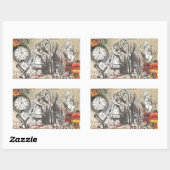 アリスインワンダーランドカーテンクラシックアート 長方形シール (シート)