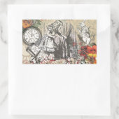 アリスインワンダーランドカーテンクラシックアート 長方形シール (バッグ)