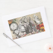 アリスインワンダーランドカーテンクラシックアート 長方形シール (封筒)