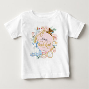 アリスインワンダーランドガール1歳誕生日ベビーT-Shi ベビーTシャツ