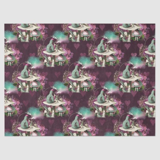 アリスインワンダーランドキャタピラーパープルデコパージュ 薄葉紙 (正面)