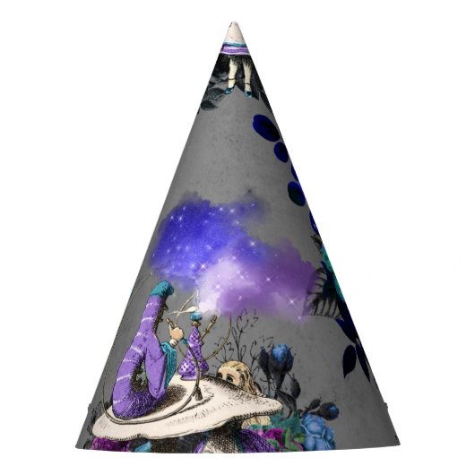 アリスインワンダーランドキャタピラー喫煙フラワーズ パーティーハット (正面)