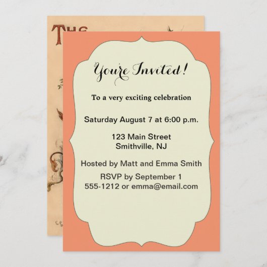 アリスインワンダーランドクラシックイラストレーション 招待状 (正面/裏面)