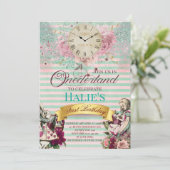 アリスインワンダーランドシャルボードファースト誕生日 招待状 (スタンド正面)