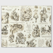 アリスインワンダーランドセピアベージュトワール引用文 ラッピングペーパー (フラット)