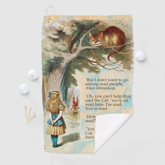 アリスインワンダーランドチェシャーキャット不機嫌 ゴルフタオル (インサイチュ)
