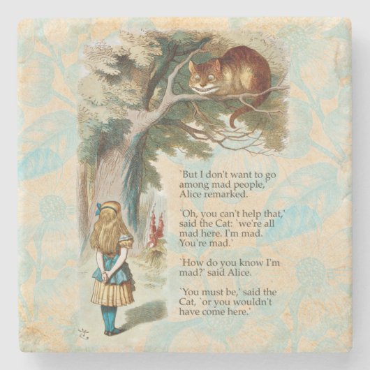 アリスインワンダーランドチェシャーキャット不機嫌 ストーンコースター (正面)