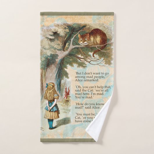 アリスインワンダーランドチェシャーキャット不機嫌 バスタオルセット (ハンドタオル)
