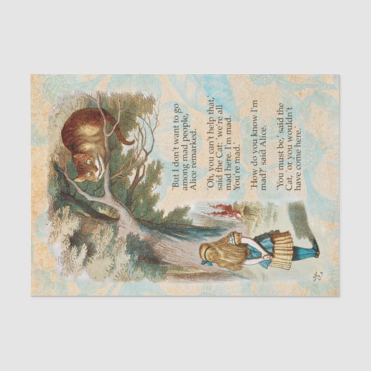 アリスインワンダーランドチェシャーキャット不機嫌 薄葉紙 (正面)