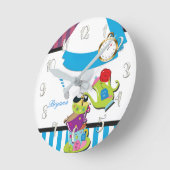 アリスインワンダーランドティーカップブティックスタイル カスタム ラウンド壁時計 (傾斜)