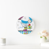 アリスインワンダーランドティーカップブティックスタイル カスタム ラウンド壁時計 (ホーム)