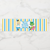 アリスインワンダーランドティーパーティーカスタム子供の誕生日 ペットボトルラベル (シングルラベル)