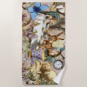 アリスインワンダーランドティーパーティーキャラクター ビーチタオル (正面)