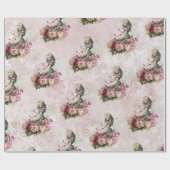 アリスインワンダーランドティーパーティーブルゴーニュ&赤面 ラッピングペーパー (フラット)