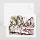 アリスインワンダーランドティーパーティーベージュ ポストカード (正面/裏面)