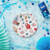 アリスインワンダーランドテーマパターン ペーパープレート (パーティー)