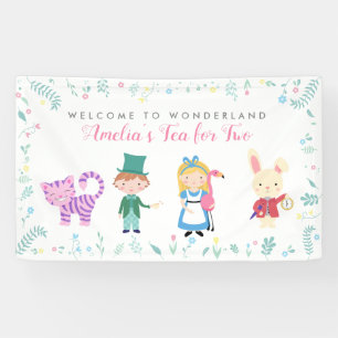アリスインワンダーランドテーマ誕生日旗 横断幕
