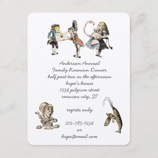 アリスインワンダーランドディナーパーティー 招待状 (正面)