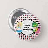アリスインワンダーランドトランプカスタム子供の誕生日 缶バッジ (正面&裏面)
