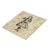 アリスインワンダーランドドリンクイラストレーションフローラ タイル (側面)