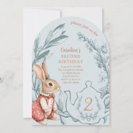 アリスインワンダーランドバニーティーセカンド誕生日 招待状