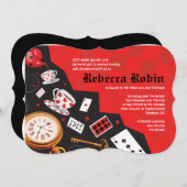 アリスインワンダーランドバルミツワー招待状 招待状 (正面/裏面)