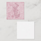 アリスインワンダーランドピンクフローラアート不機嫌ハッター エンクロージャーカード (正面/裏面)