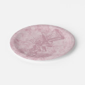 アリスインワンダーランドピンクフローラアート不機嫌ハッター ペーパープレート (アングル)