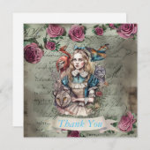 アリスインワンダーランドフラットサンキューカード (正面/裏面)