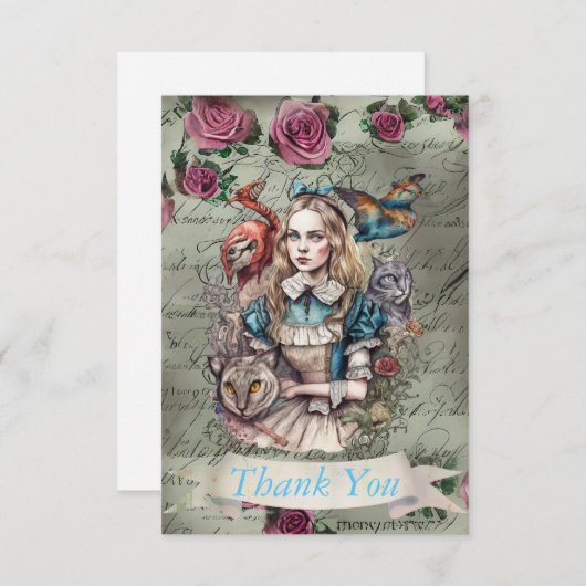 アリスインワンダーランドフラットサンキューカード サンキューカード (正面/裏面)