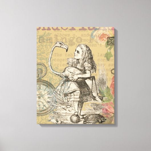 アリスインワンダーランドフラミンゴクラシック キャンバスプリント (正面)