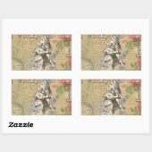 アリスインワンダーランドフラミンゴクラシック 長方形シール (シート)