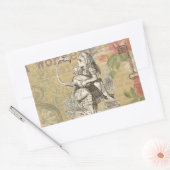 アリスインワンダーランドフラミンゴクラシック 長方形シール (封筒)